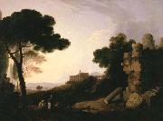 Richard Wilson Landscape Capriccio with Tomb of the Horatii and Curiatii, and the Villa of Maecenas at Tivoli Germany oil painting artist
